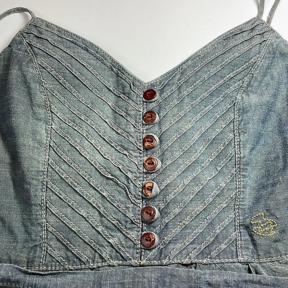 Billabong chambray summer dress with open back size S - Picture 6 of 10
